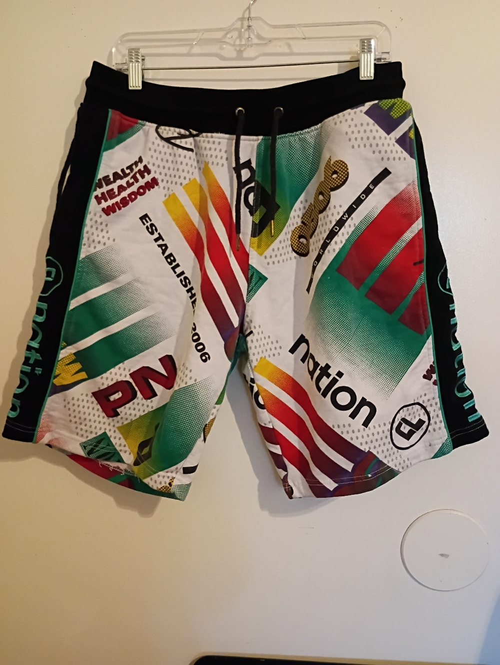 PN Parish Men's Athletic Graphic Sweat Shorts — Multicolor Sz L